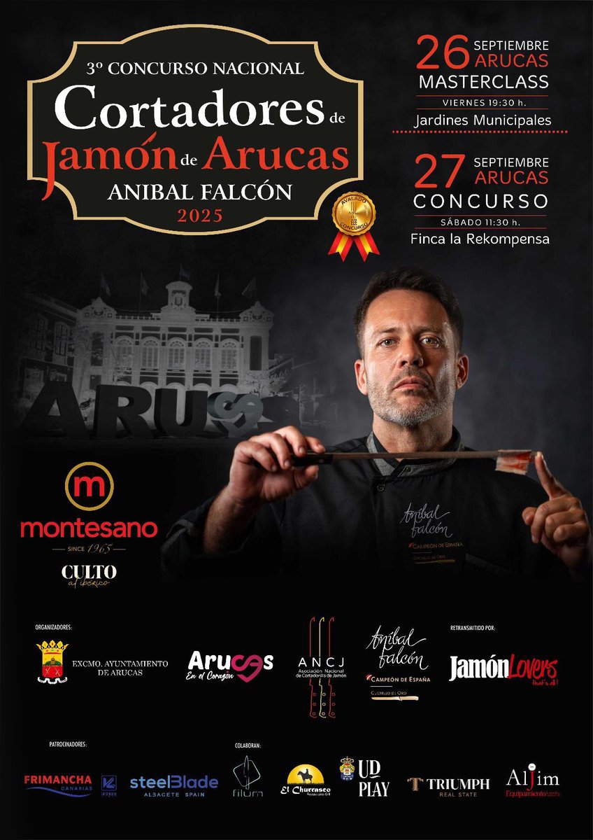 Todo preparado para el 3º Concurso de Cortadores de Jamón de Arucas, Aníbal Falcón 🥰
Te dejamos toda la info aquí 👇
bit.ly/4mKNt1w