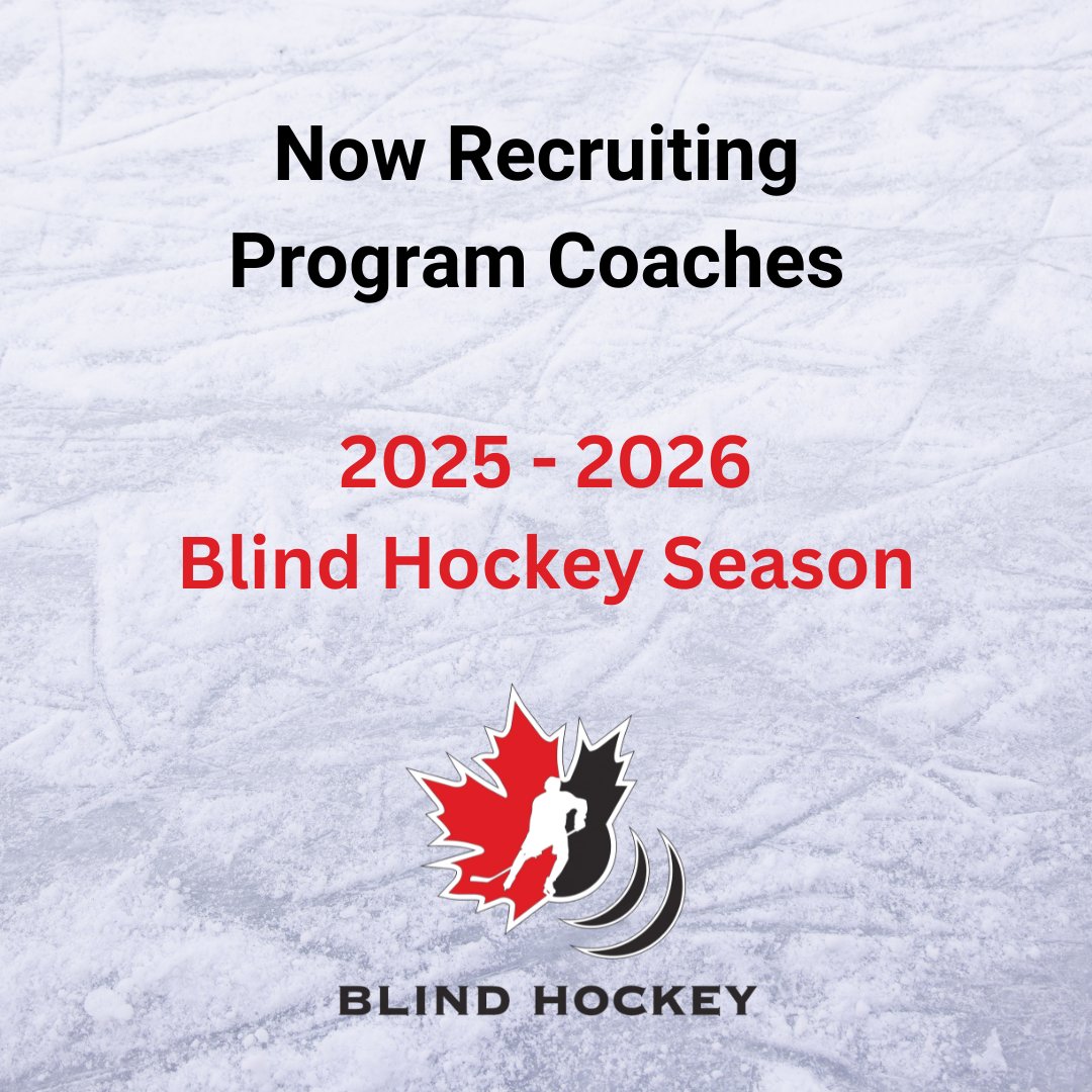Canadian Blind Hockey is now seeking Head Coach positions across St John’s, NL. Toronto, ON. Winnipeg, MB. Regina, SK. Vancouver, Victoria BC.

How to apply:

canadianblindhockey.com/news/join-the-…

#Blind #Hockey