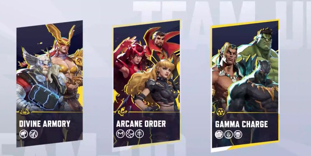 Marvel Rivals Intel (@rivalsassembled) on Twitter photo ‼️NEW TEAM-UPS 
Thor + Angela 
Magik + Dr Strange 
Black Panther + Hulk ‼️NEW TEAM-UPS 
Thor + Angela 
Magik + Dr Strange 
Black Panther + Hulk