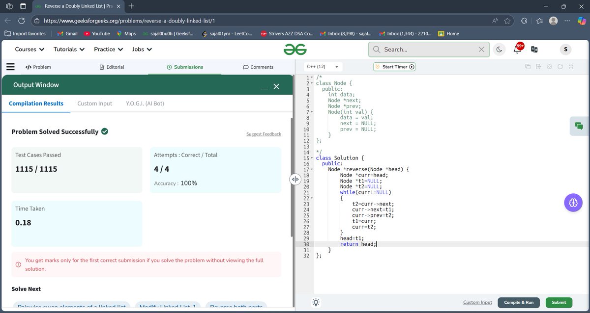 Sajal4340's tweet photo. Day 407 of 30 Days Streak Challenge  

#geekstreak2024 #geeksforgeeks #gfg #potd #gfgpotd #dsaproblems #30daysofcode https://t.co/RsxraCcfm0