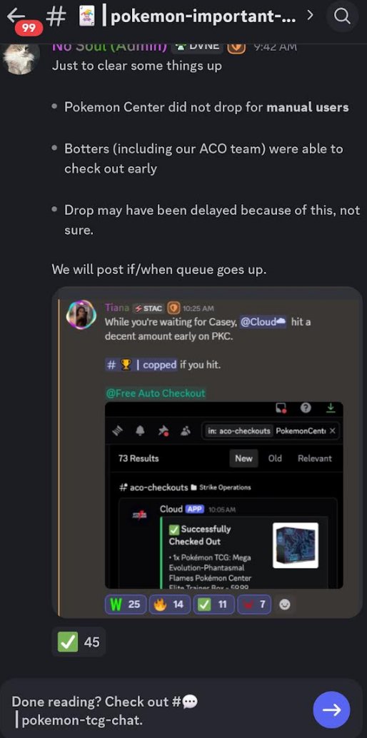 Pokemon Center is cancelling all the botted Phantasmal Flames Preorders!!

Apparently I'm the BOOGEYMAN in their cook group. 

Shoutout to <a href="/PokeTCGAlerts/">Pokemon Alerts & News</a> for the story! 

Full Video:
youtu.be/6jw7pmd7FpQ

<a href="/ScalpersDaWild/">ScalpersHallofFame</a> <a href="/_pikanomics/">Pikanomics</a> <a href="/pok_re92689/">PokéMama</a> <a href="/POKESTREETZ/">PokéStreetz</a> <a href="/PokeTCGiveaways/">Pokemon Giveaways</a>