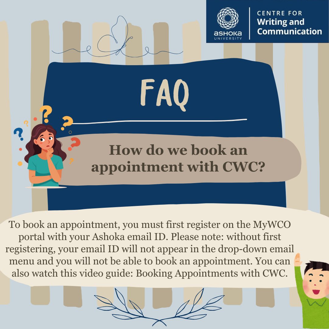CWC_AshokaUniv's tweet image. Got questions about writing at Ashoka? CWC supports theses, research, STEM &amp;amp; more. Check our FAQs to see how we can help!
#AshokaUniversity #WritingSupport #AcademicWriting #STEMWriting #ResearchHelp #cwcashokauniversity