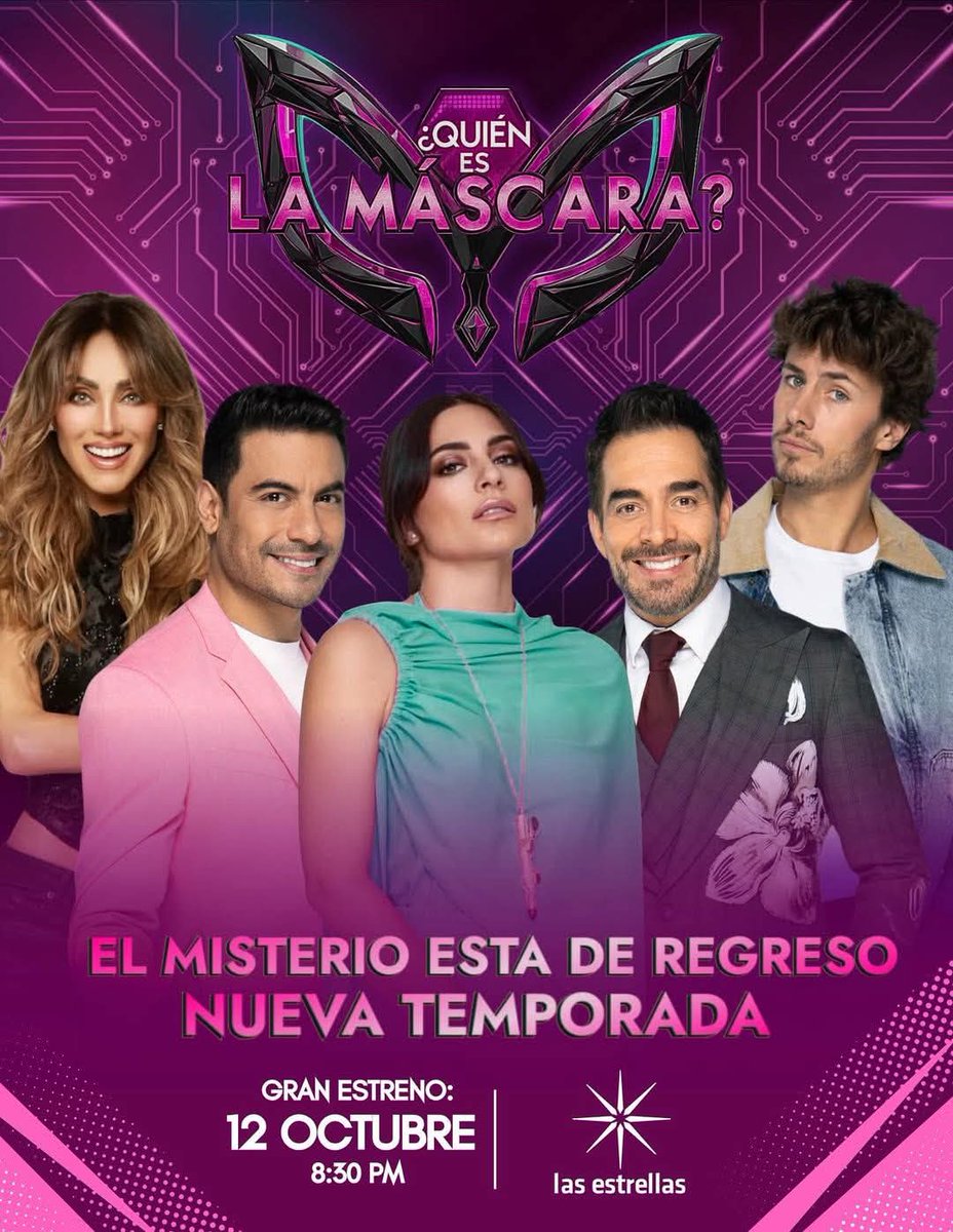 quieneslmascara's tweet photo. 🎭 ❤️✨ @anabreco se suma como investigadora en la nueva temporada de “¿Quién es la máscara?”
📌En esta ocasión, la actriz se une a Carlos Rivera, Juan Pa Zurita y Anahí
️#QuiéneslaMáscara https://t.co/lAqupgYkkE