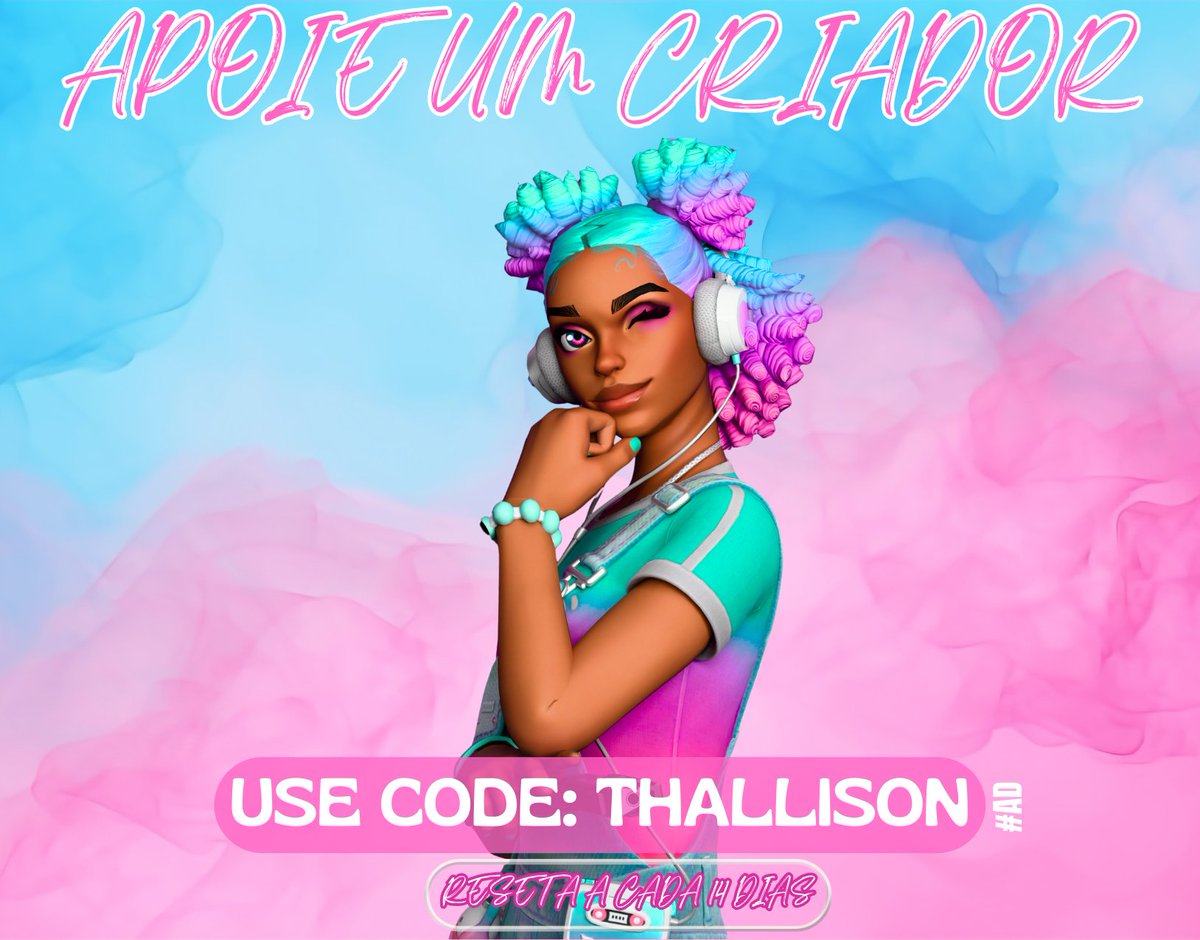 Com muita alegria que peço a vocês uma ajuda! #Fortnite ❣️

Peço que continuem usando meu código de apoiador, para continuarmos com as artes, as Lives, os sorteios! (#ad)🫶

Então encarecidamente peço a vcs que usem code "THALLISON" para me ajudar!! (#EpicPartner) 🥰