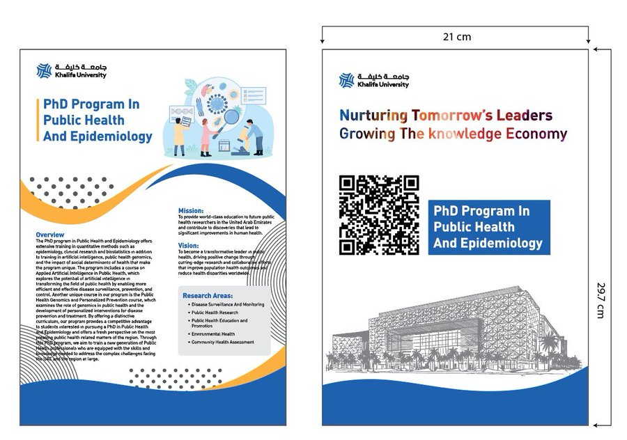 Ready to become a leader in public health?🚀 

ICYMI - APPLY NOW for <a href="/KhalifaUni/">جامعة خليفة للعلوم والتكنولوجيا</a>'s  PhD in Public Health—January 2026 entry!   

Dive into biostats, health behaviors, genomics &amp; global epidemiology.  Become a changemaker for the UAE &amp; beyond. 

Apply now: ku.ac.ae/postgraduate-a…