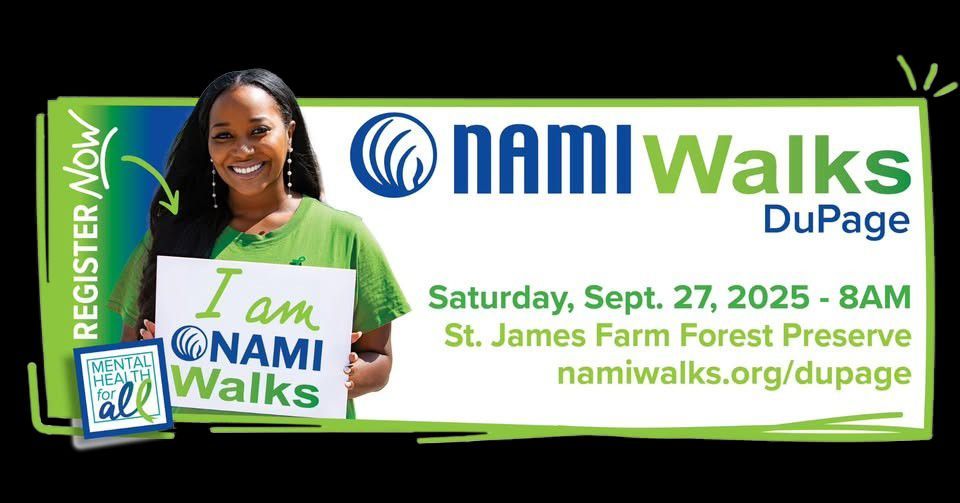 Raise Mental Health Awareness!
NAMI DuPage Annual 5K Run/Walk in Warrenville!
👟1-Mile Color Run, co-hosted by DuPage Prevention Leadership Team
👟led by local students - Anti-Stigma Campaign
Proceeds 👉🏽 mental health services namiwalks.org/dupage 
#DuPageROE19 #DuPageSEL #SEL