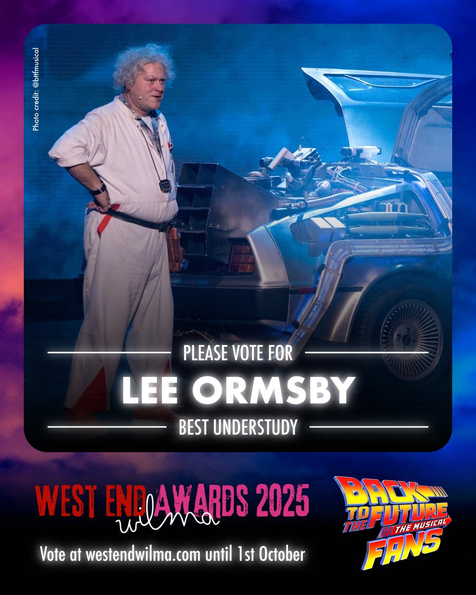 🗳 VOTE for Lee Ormsby <a href="/ormsbyxx/">Lee Ormsby</a> as Best Understudy in the <a href="/westendwilma/">West End Wilma</a> awards

🗳 westendwilma.com/west-end-wilma…

Voting closes Thursday 1st October 2025, so do it now before you’re OUTATIME!

#musicaltheatre #theatreawards #westendwilmaawards2025