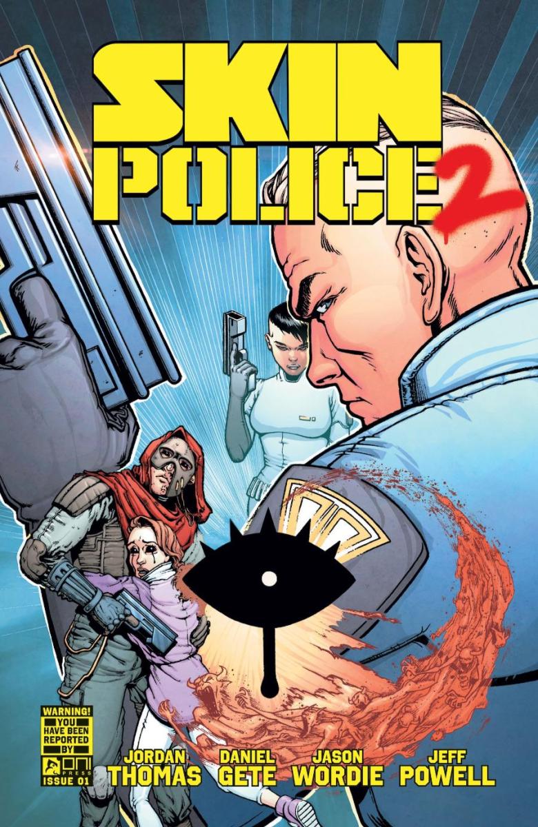 Jordan_J_Thomas's tweet photo. Skin Police 2 #1 on shelves today!
Stunning set of covers from a wonderful group of artists.
A - series artist Daniel Gete
B - @jfornes74
C - Alison Sampson
D - @ClaraMeath
@OniPress #comics #comicbooks #sciencefiction #sciencefictionart #scifi #scifiart #sciencefictionwriter https://t.co/JbHFV8UYpp