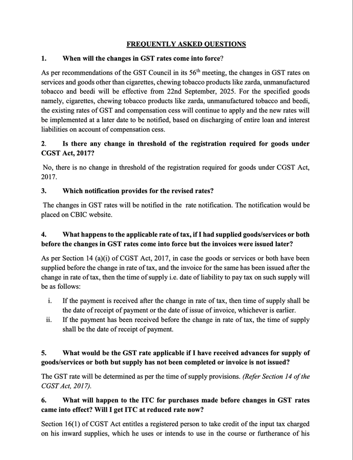 DDNewslive's tweet image. Frequently Asked Questions (FAQs) on the decisions of the 56th #GSTCouncil held in New Delhi.

@nsitharaman @FinMinIndia @GST_Council @MIB_India #GSTCouncilMeeting #GSTCouncilMeet #NextGenGST