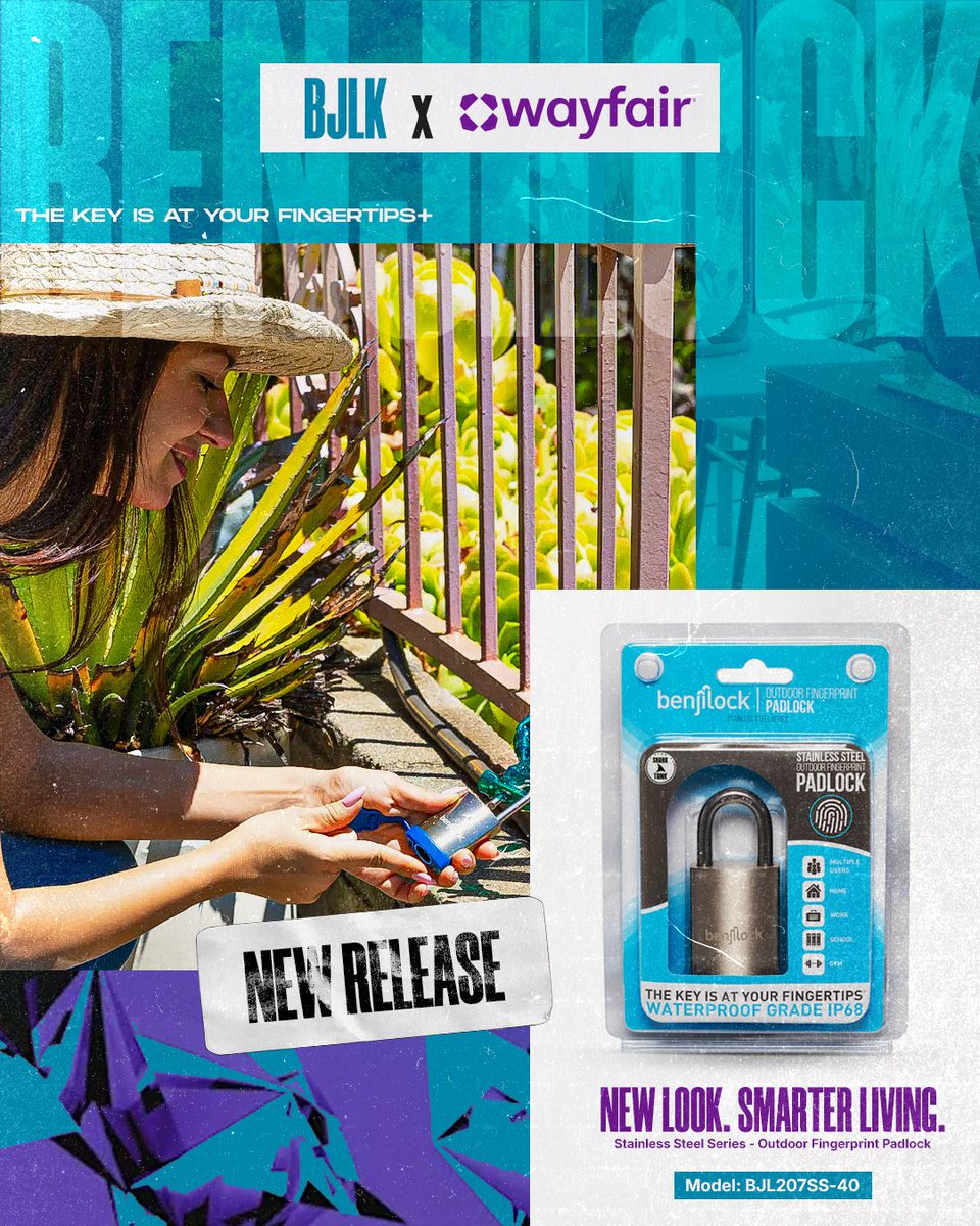 🎙️ Unlock the future of personalized security w/ <a href="/BenjiLock/">BenjiLock</a> — now LIVE on <a href="/Wayfair/">Wayfair.com</a>! 🔒
🔗 bit.ly/3JJD73m
🤩 Style meets simplicity! 🏡 Perfect for indoor or outdoor! 

💙 #BenjiLock x #Wayfair 💜

🌐 The 🔑 is at Your Fingertips—That's it. ✔

🗣 #UnlockYourPotential 🔥