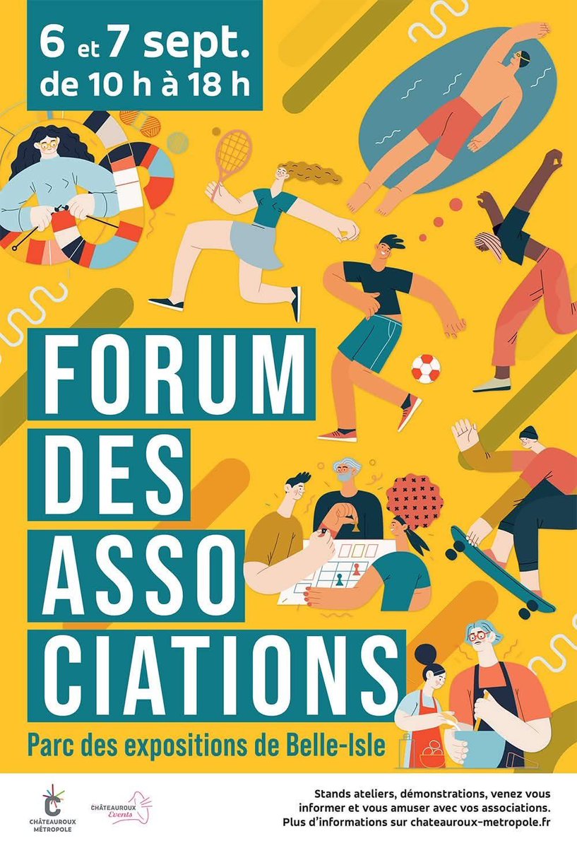 𝙁𝙤𝙧𝙪𝙢 𝙙𝙚𝙨 𝙖𝙨𝙨𝙤𝙘𝙞𝙖𝙩𝙞𝙤𝙣𝙨 de <a href="/Chateauroux36/">Châteauroux Métropole</a> ! 

N’hésitez pas à venir nous rencontrer pour découvrir notre structure et laissez-vous tenter par la pratique des disciplines enchaînées ! 
📍Hall n°2 Stand 2️⃣1️⃣0️⃣
Nous serons ravis de vous accueillir ! 😉