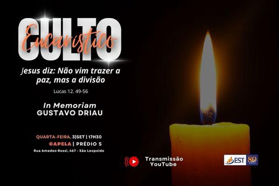 🕯️ Hoy nos unimos en el Culto Eucarístico En Memoria de Gustavo Driau.

📆 Hoy 3 de septiembre | 3:30pm (Hora Colombia)

📲 Transmisión en YouTube: youtube.com/live/EaY0c9WZ3…