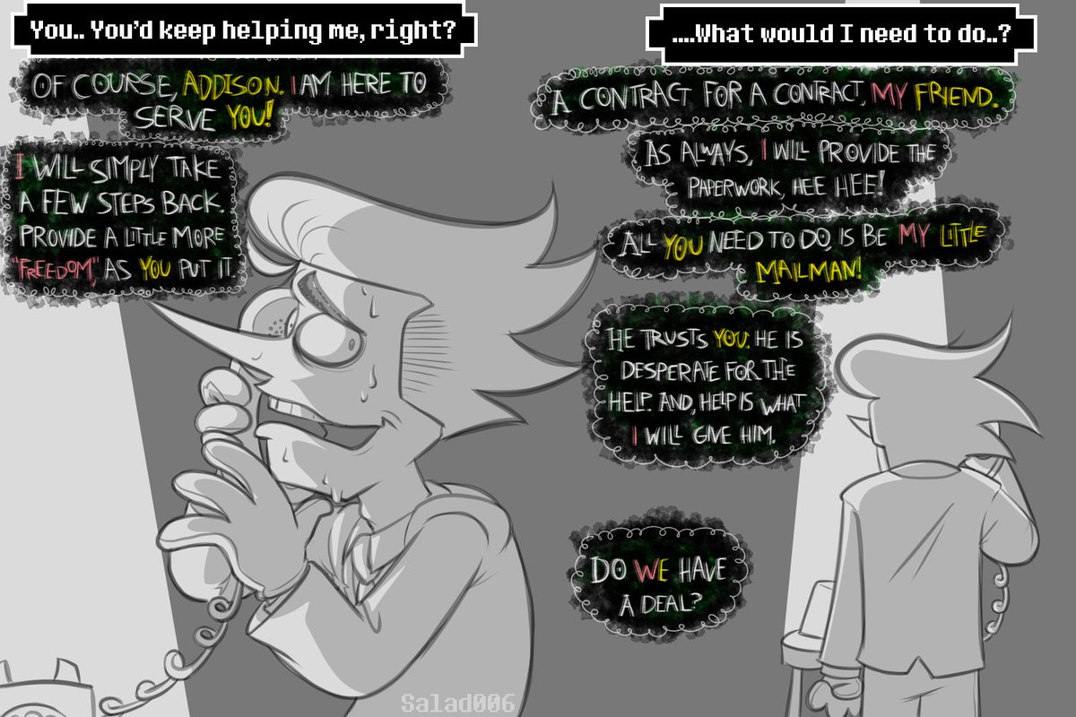 SaladBarr006's tweet image. New Deal ACT 1 #deltarune #NewDealAu
(1/3)