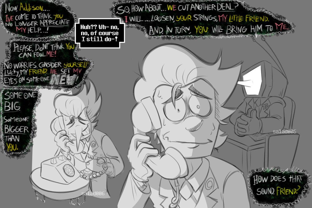 SaladBarr006's tweet image. New Deal ACT 1 #deltarune #NewDealAu
(1/3)