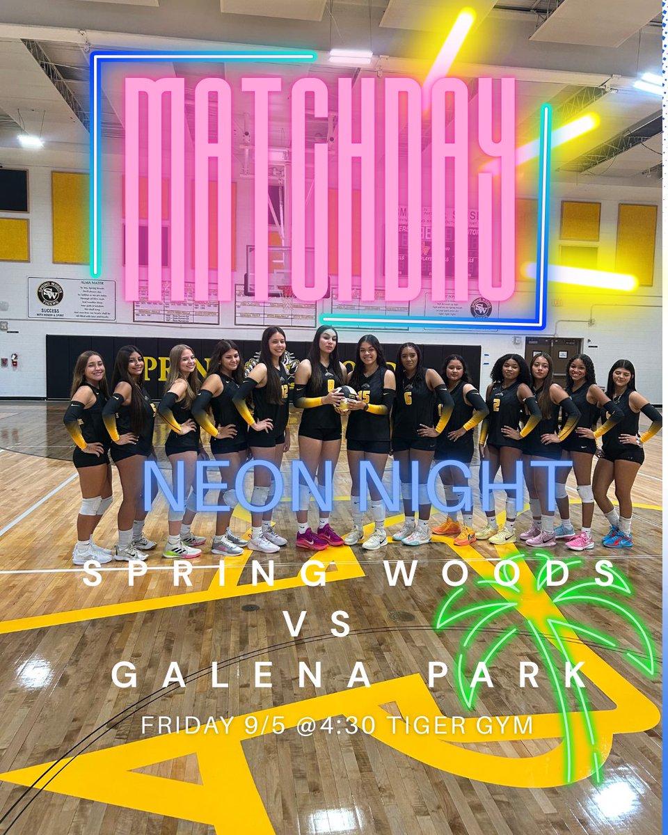 FIRST HOME GAME FRIDAY💕Neon Night- we need everyone to show up and show out. Right after the game we are going to support our Football boys vs Northbrook!! <a href="/sbisdathletics/">Spring Branch ISD Athletics</a> <a href="/SpringWoodsHigh/">Spring Woods High</a> <a href="/CoachRohrs/">Coach Andrew Rohrs</a>