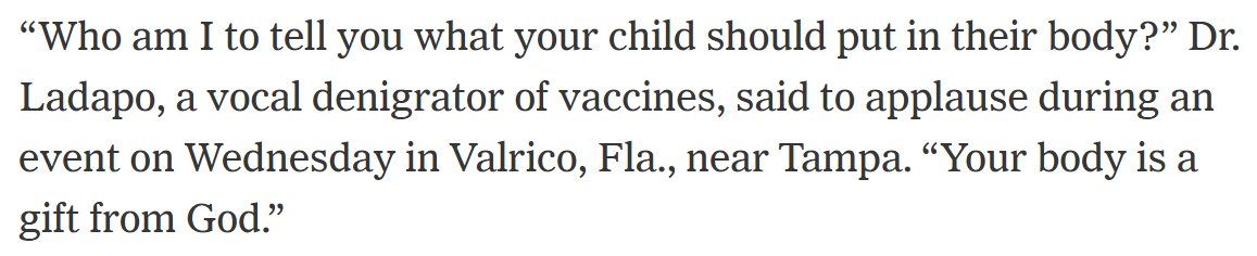 Was the applause coming from the measles and polio in the crowd?