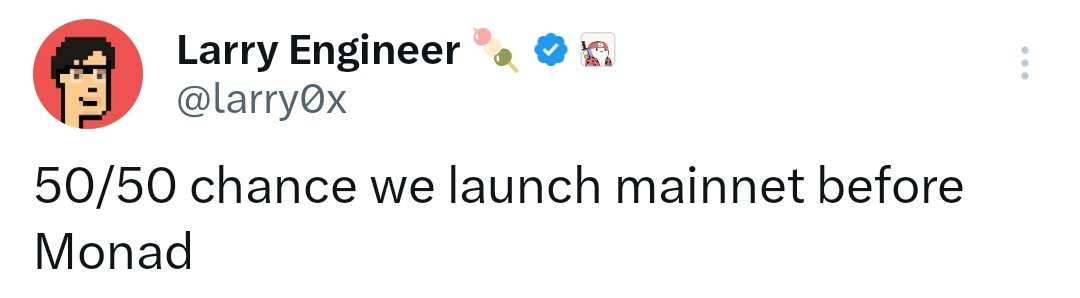ovroahmedMod's tweet photo. Just in! β οΈ+π‘
@larry0x Founder of @dango give us a hint about Mainnet launch! π₯ Get pumped! @dango neck-and-neck with @monad, with a 50/50 shot to drop our mainnet first! Join the vibe and letβs make it happen! ππ‘
#MainnetRace #monad #dango https://t.co/46k9gbYDDt