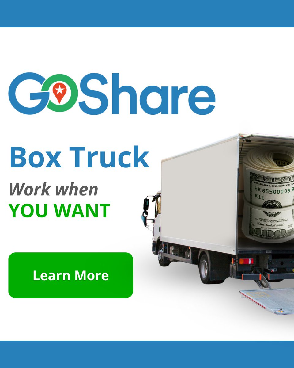 Become a GoShare delivery pro to earn money with your box truck!

🗓️Choose your schedule, work on your time
✅Accept only the deliveries that you want
💰Get paid quickly &amp; conveniently

Sign up &amp; see why thousands of drivers love using the GoShare platform goshare.co/drivers/