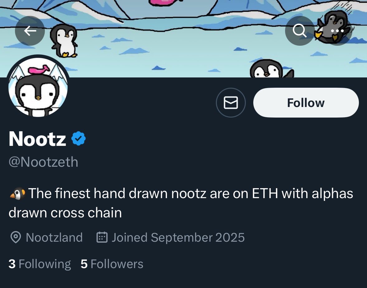 🚨EARLY FIND: NOOTZ ETH

• 5 follows
• Coming to Ethereum
• Feels degen judging from the art

Follow @Nootzeth | Drop proof of follow

Goodluck.