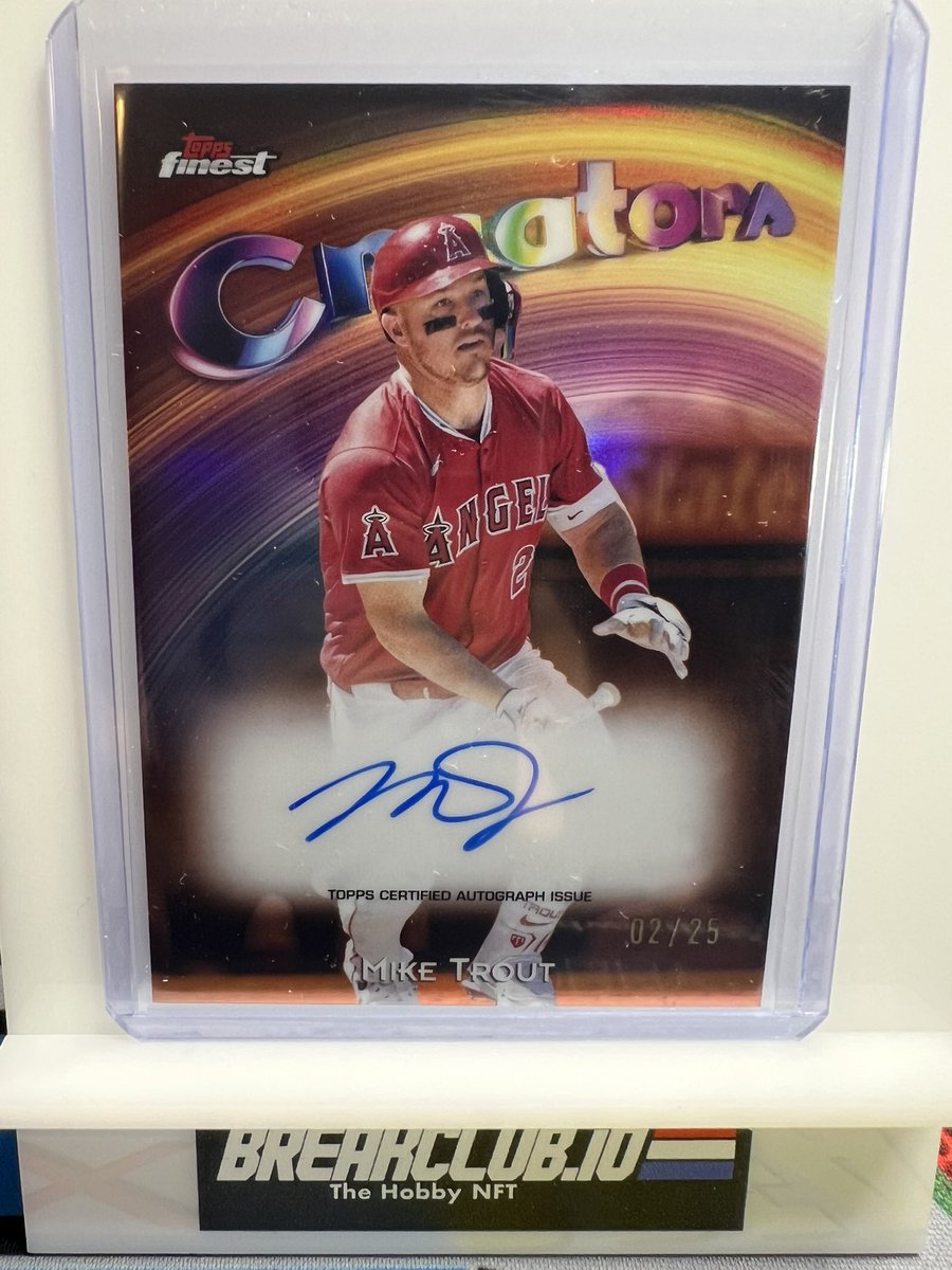 Mike Trout auto /25 for <a href="/cwbreaks/">Card Warehouse</a> from our Break Club token holder Draft Style break today. <a href="/BreakClubNFT/">Break Club</a> 
Congrats Joe!