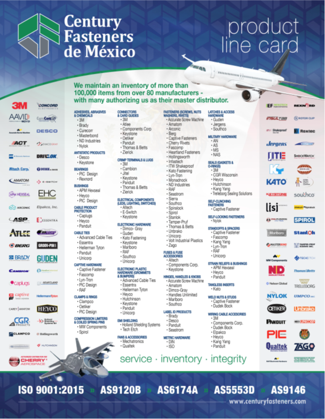 Century Fasteners de Mexico: Product Line Card …

centuryfasteners.com/century-fasten…

#AS9120B #ISO9001 #quality #CenturyFasteners