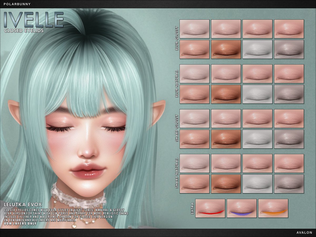 KawaiiFeedSL's tweet image. PolarBunny: Ivelle Closed Eyelids @ Level〡Taxi: maps.secondlife.com/secondlife/LEV…
#SecondLife #polarbunny #level #slevent #slcontent #kawaiifeed