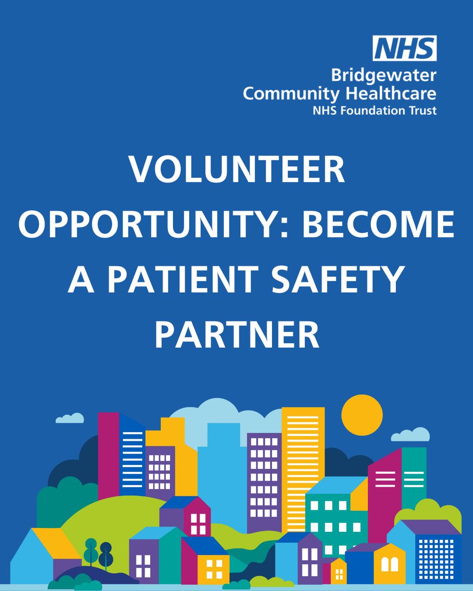 Bridgewater Community Healthcare NHS (@wearebchft) on Twitter photo Volunteer Opportunity: Become a Patient Safety Partner!
🕒 8 to 10 hrs/month | 📅 12-month role
📧 bchft.patientservices@nhs.net | ☎️ 0800 587 0562
Help us make care safer and more inclusive for everyone 💙 Volunteer Opportunity: Become a Patient Safety Partner!
🕒 8 to 10 hrs/month | 📅 12-month role
📧 bchft.patientservices@nhs.net | ☎️ 0800 587 0562
Help us make care safer and more inclusive for everyone 💙