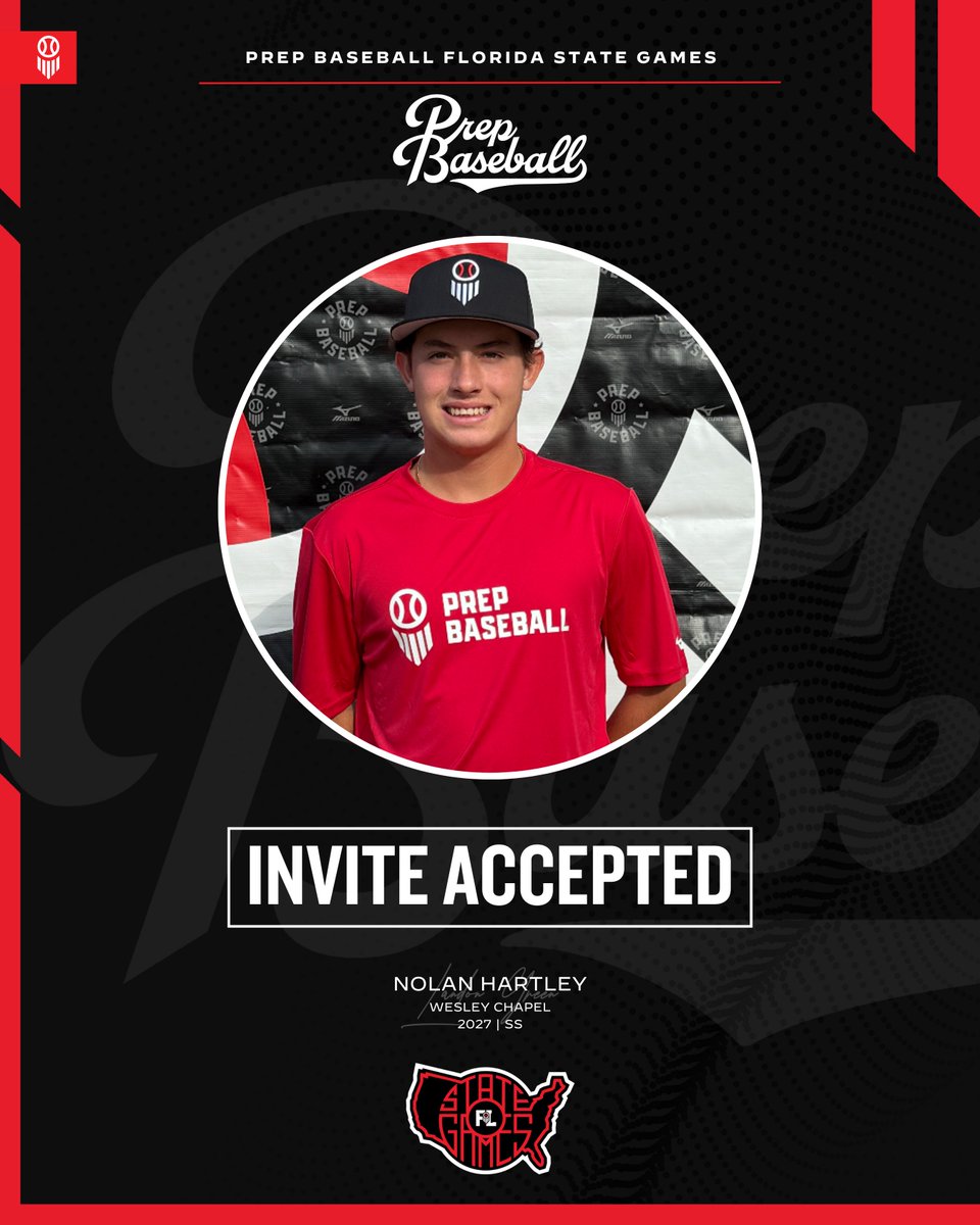 𝐒𝐭𝐚𝐭𝐞 𝐆𝐚𝐦𝐞𝐬 𝐈𝐧𝐯𝐢𝐭𝐞 𝐀𝐜𝐜𝐞𝐩𝐭𝐞𝐝 ✅

‘27 SS <a href="/NolanHartley8/">Nolan Hartley</a> (Wesley Chapel) is #𝙇𝙤𝙘𝙠𝙚𝙙𝙄𝙣 for the Florida State Games, September 13-14 at IMG Academy.

Request Invite 👇

🔗: loom.ly/d_B3d8o