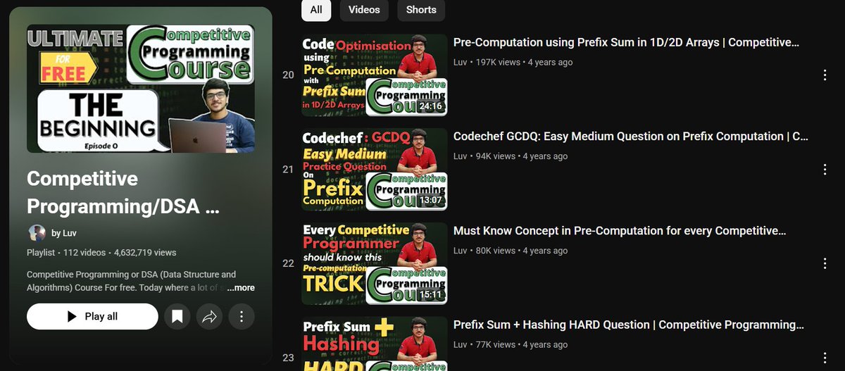 codeewebs's tweet image. Hands down the most underrated playlist for competitive programming!!!!