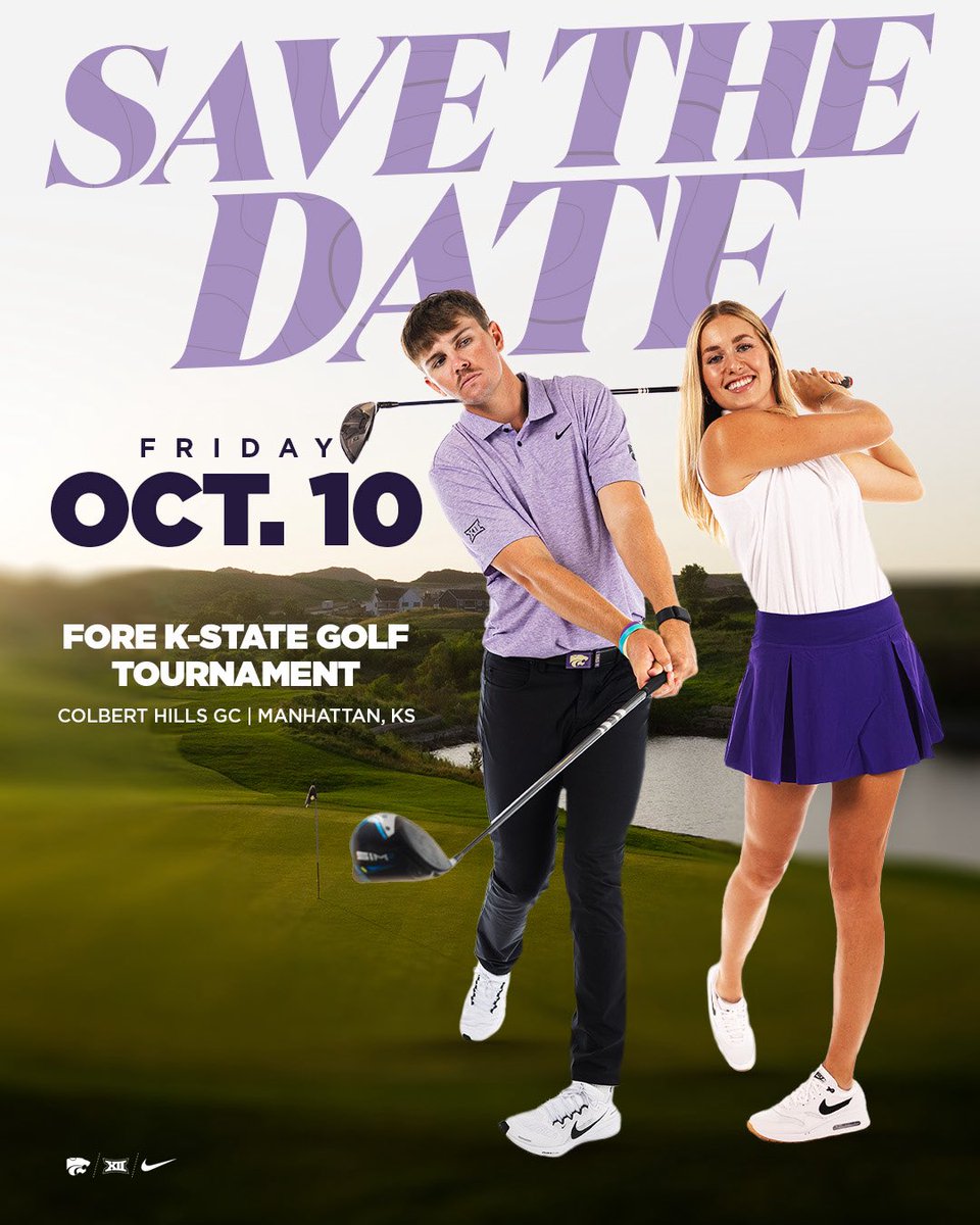 KStateWGolf's tweet image. Help support the K-State men’s and women’s golf programs by playing in the Fore K-State Golf Tournament on October 10

📄 k-st.at/4p4CyRV
⛳️ k-st.at/46rr8zp

#EMAW 👌