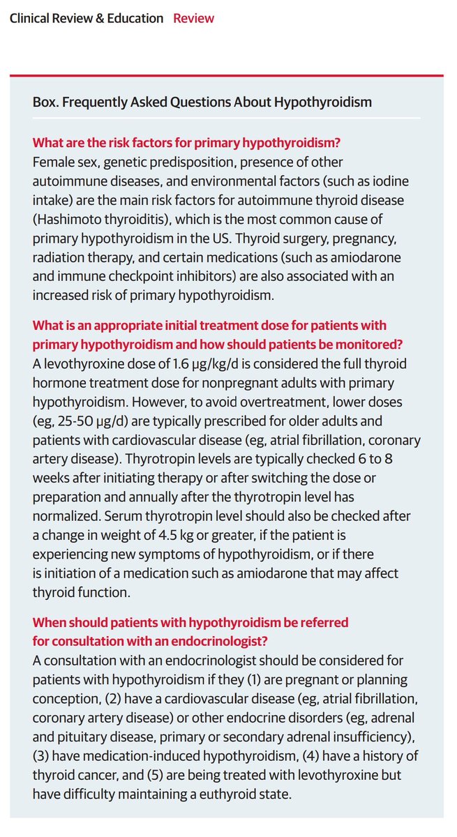 giorg_kyriakos's tweet image. 📢 New in @JAMA_current: Clinical Review on #Hypothyroidism

Why read it?
🔎 Clear algorithm for dx
💊 Practical LT4 dosing
📆 Monitoring
📦 FAQ: risk factors, initial dose, when to refer
‼️A must-read update for daily practice 👩‍⚕️👨‍⚕️

🔗 doi:10.1001/jama.2025.13559

#EndoTwitter