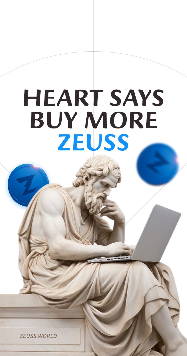 WorldofZeus's tweet image. HEART says ❤️ BUY MORE ZEUSS ⚡
MIND says 🤔 it’s still early…
Both agree = ZEUSS to the moon 🚀
#ZEUSS #CryptoCommunity #DeFi #Web3 #Altcoins #Blockchain #CryptoNews #FutureOfFinance