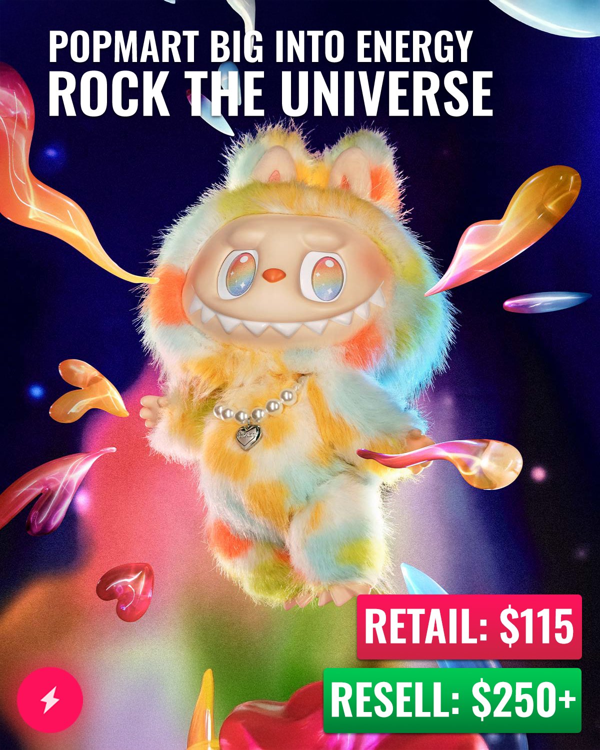 Big into Energy ぬいぐるみ ROCK THE UNIVERS THE MONSTERS Big into Energy Series-ROCK THE UNIVERSE Vinyl