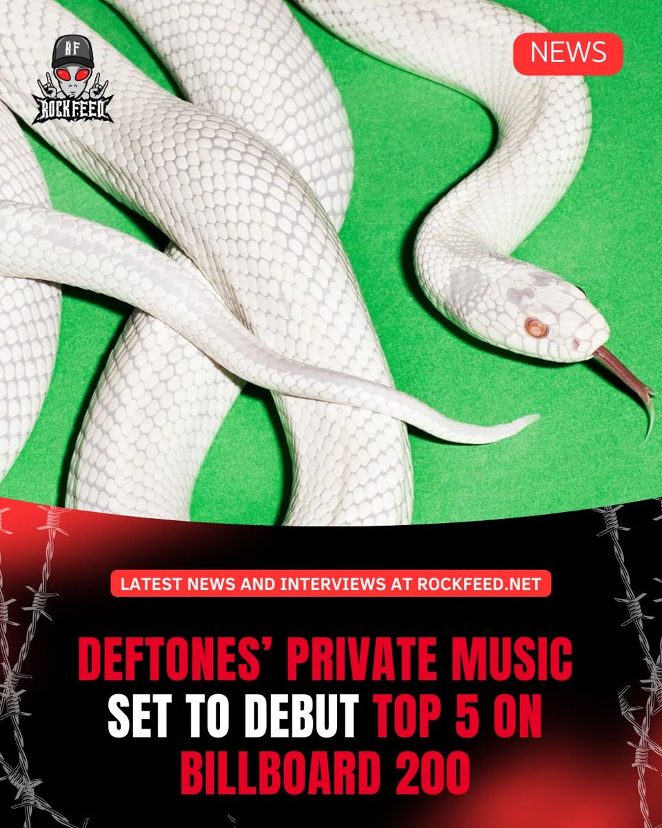 RockFeedNet's tweet photo. Deftones are headed for another major chart milestone. Their new album Private Music is projected to debut in the Top 5 of the Billboard 200, moving the equivalent of 87,000 units in its first week. https://t.co/XDEJHHtB3d