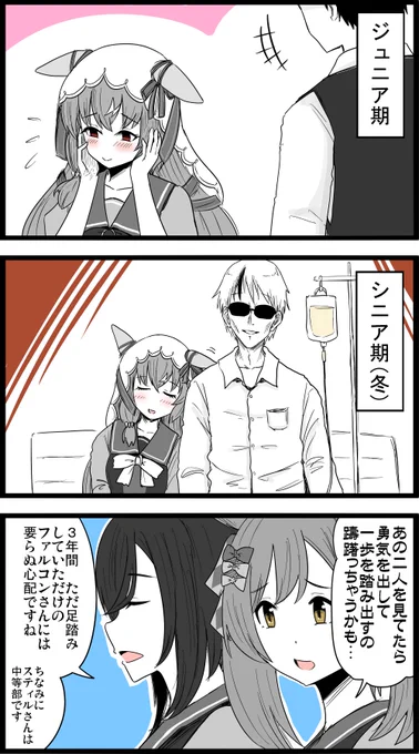 スティルトレは少しギャグ入れないと正直あつかい辛いです……。

#ウマ娘
#スティルインラブ
#スマートファルコン
#エイシンフラッシュ 