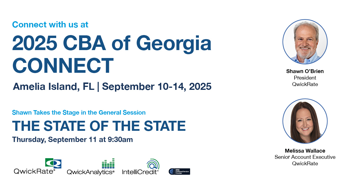 Can’t wait to catch up with everyone at CONNECT! Stop by our booth to enter for great prizes and learn how our solutions are helping Georgia bankers to better manage liquidity, improve credit quality, and meet growth goals.