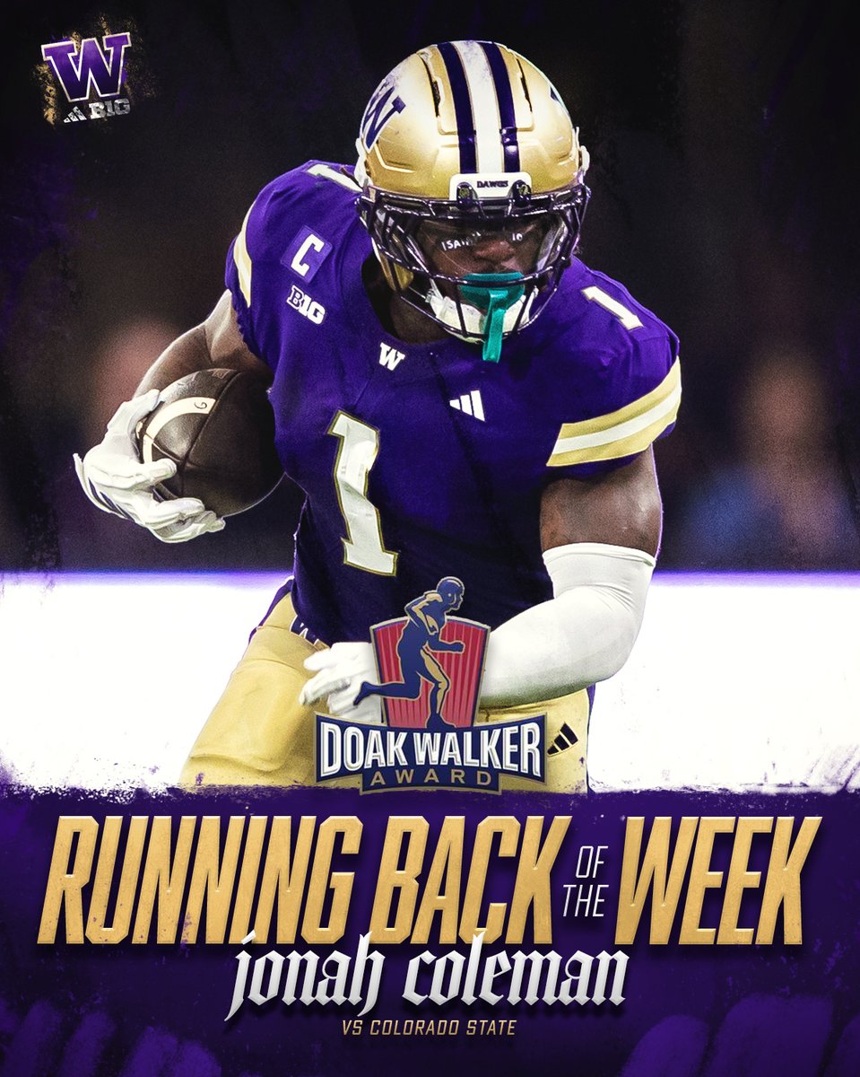 Doak Walker National Running Back of the Week 🏆  <a href="/jonahcoleman8/">Jonah Coleman</a> <a href="/DoakWalkerAward/">Doak Walker Award</a>