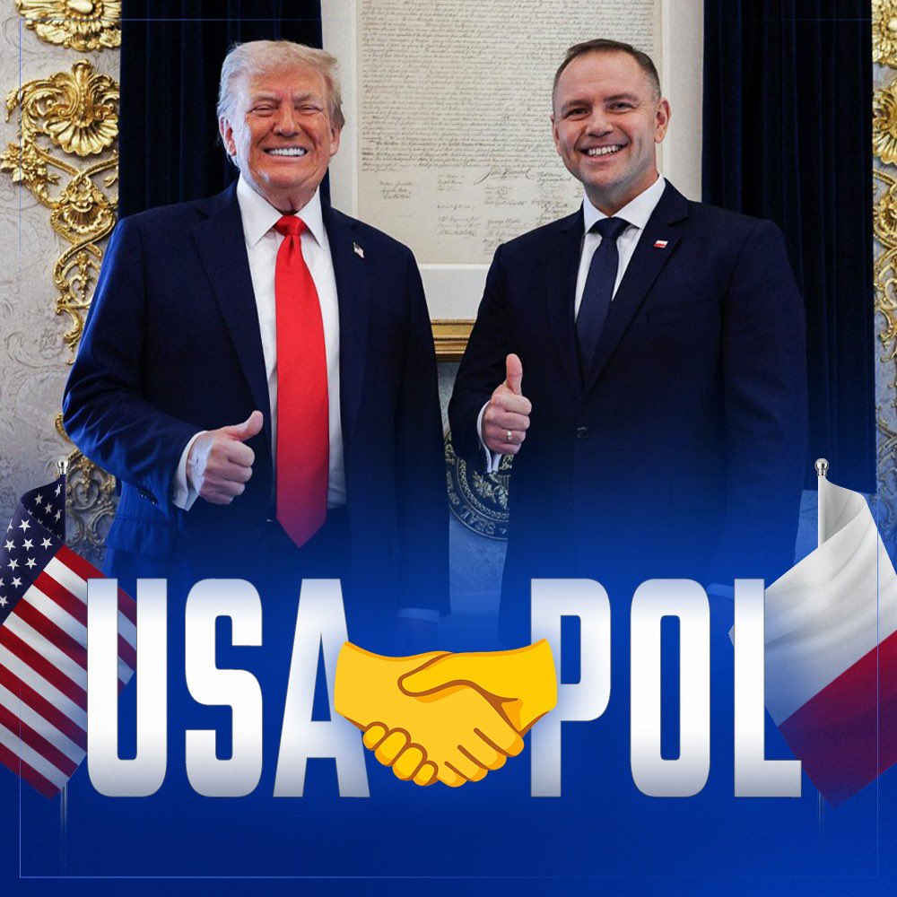 KarolPopieramy's tweet photo. Stronger TOGETHER🇵🇱🤝🇺🇸 
#Trump #Nawrocki https://t.co/NGGwAsI852