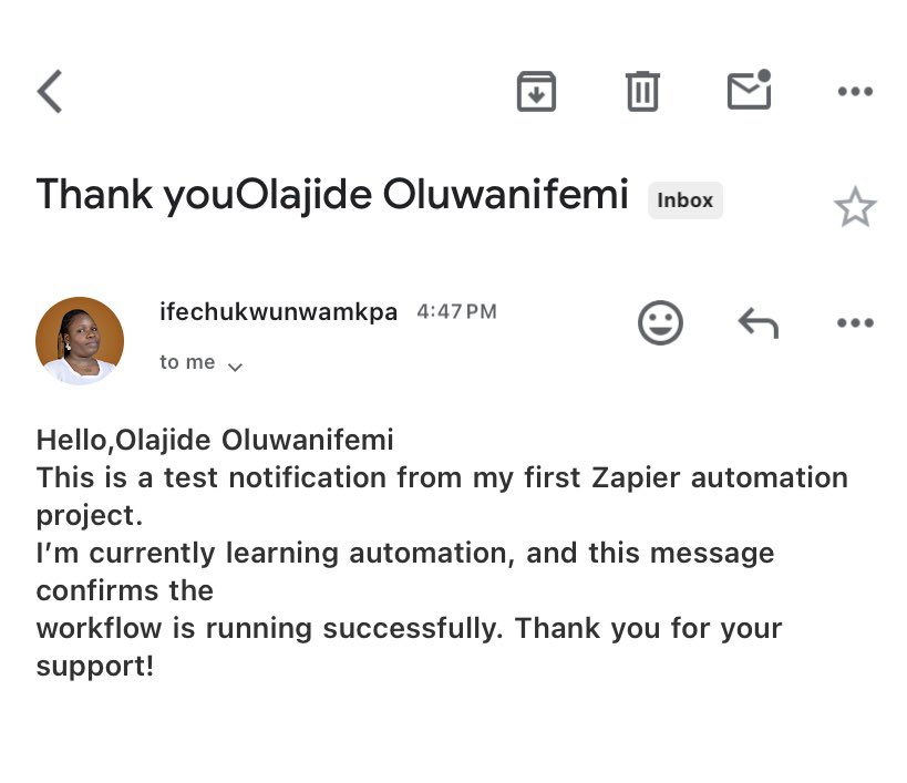 Flory_xo's tweet photo. Congrats on setting up your first zap! https://t.co/qbbc6sitLY