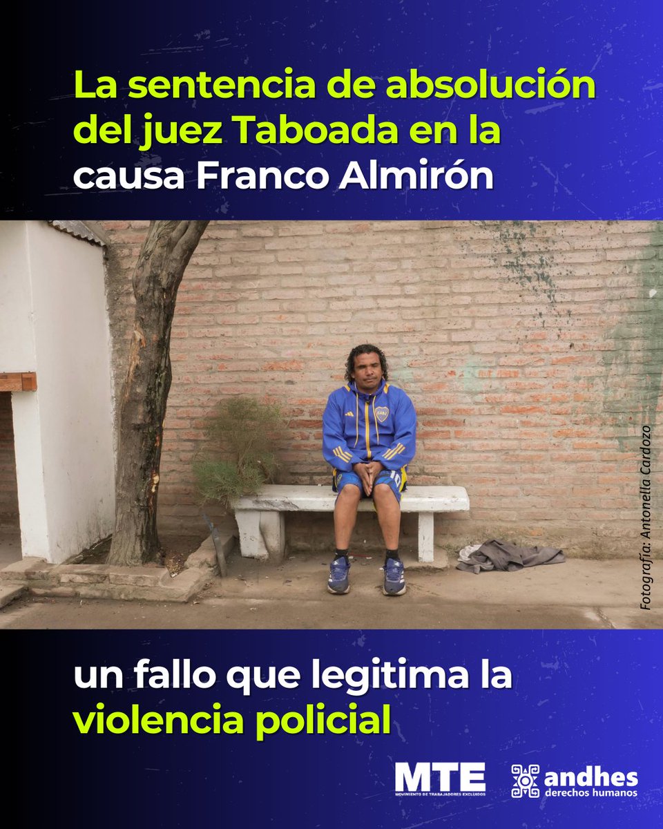 ⚖️ El juez Taboada absolvió a los imputados por el ataque a Franco Almirón, declaró legítima defensa y le impuso las costas del juicio a la víctima.
Un fallo que legitima la violencia policial en #Tucumán

El análisis de la sentencia aquí: bit.ly/46gmdSN
#JusticiaxFranco