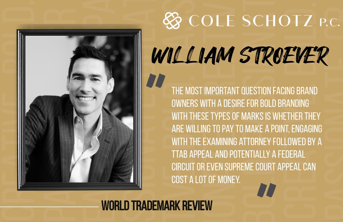 ColeSchotz's tweet image. Willie Stroever notes, the ruling demands that the USPTO set consistent standards for failure-to-function refusals—guidance that could benefit applicants pursuing non-traditional trademarks like colors, shapes, and designs. 

coleschotz.com/news-and-publi…

#TrademarkLaw #FederalCircuit
