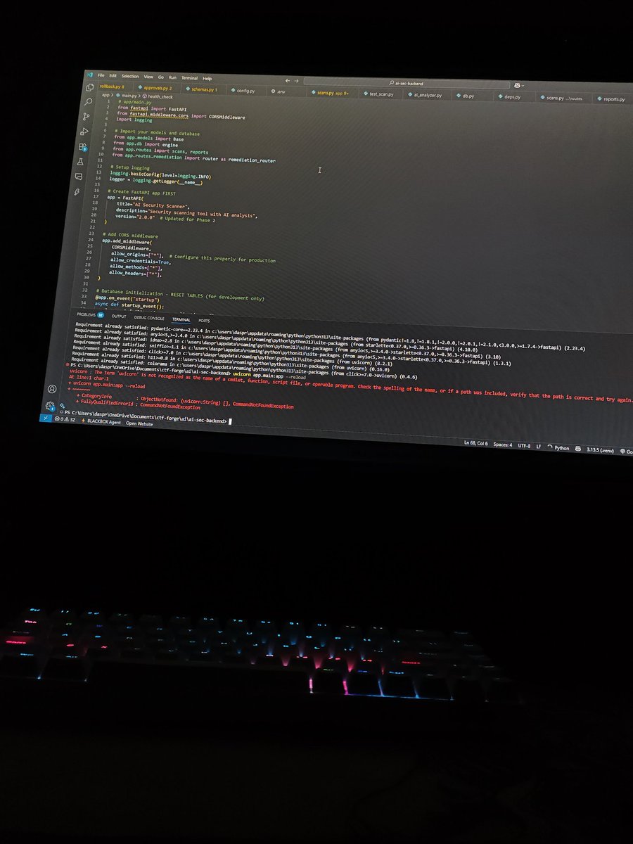 PratikDas54548's tweet image. Phase 2 in progress 🚀⚡️ Late-night hustle on my AI-powered security system. The grind never stops. #CyberSecurity #AI #NightCoding"