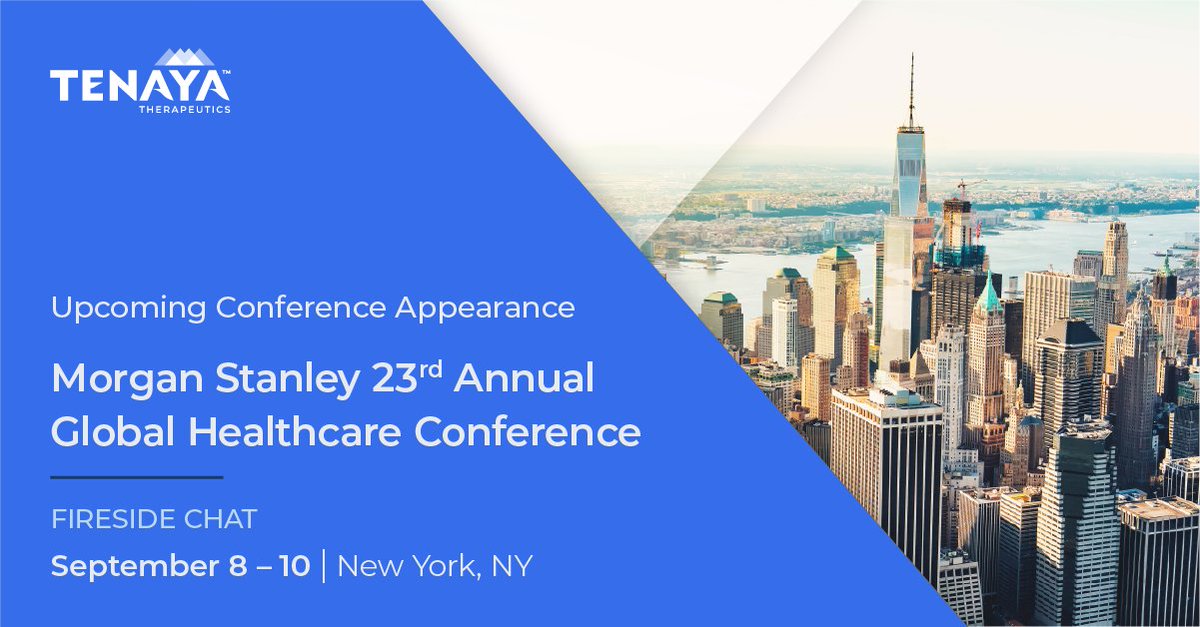 Next week, our CEO, Faraz Ali, will participate in a fireside chat at the <a href="/MorganStanley/">Morgan Stanley</a> Annual Global Healthcare Conference. bit.ly/45TdbJW 

#TenayaTherapeutics #GeneTherapy