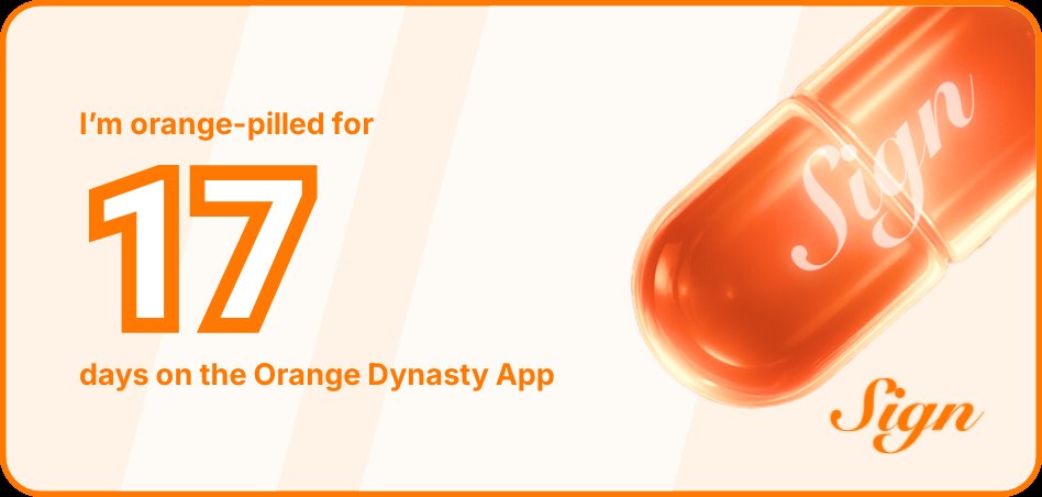 I've been Orange-Pilled and Seeing Signs for 17 days 👀🧡🐉.Join the app and be a better version of yourself!
orange.sign.global/app?user=YXGJL…
