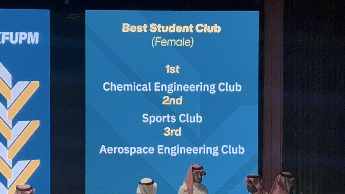 FscKFUPM's tweet photo. وبعد عام حافل بالعناء والسعي الدؤوب، نال نادينا الرياضي الجائزة الذهبية في الحفل السنوي للأنشطة الطلابية 🏆✨
شكرًا لأعضائنا، ولكل يد امتدت بالعطاء حتى بلغنا هذا الشرف.

#FSC_KFUPM
#GirlsOnTheMove_KFUPM https://t.co/ExFuct7djv
