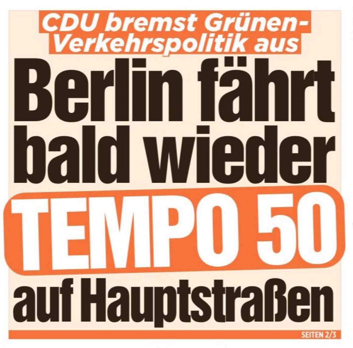 Das Erste sinnvolle Stück Politik das ich seit Jahren aus Berlin höre. Naja selbst Wegner macht wohl mal was richtig…