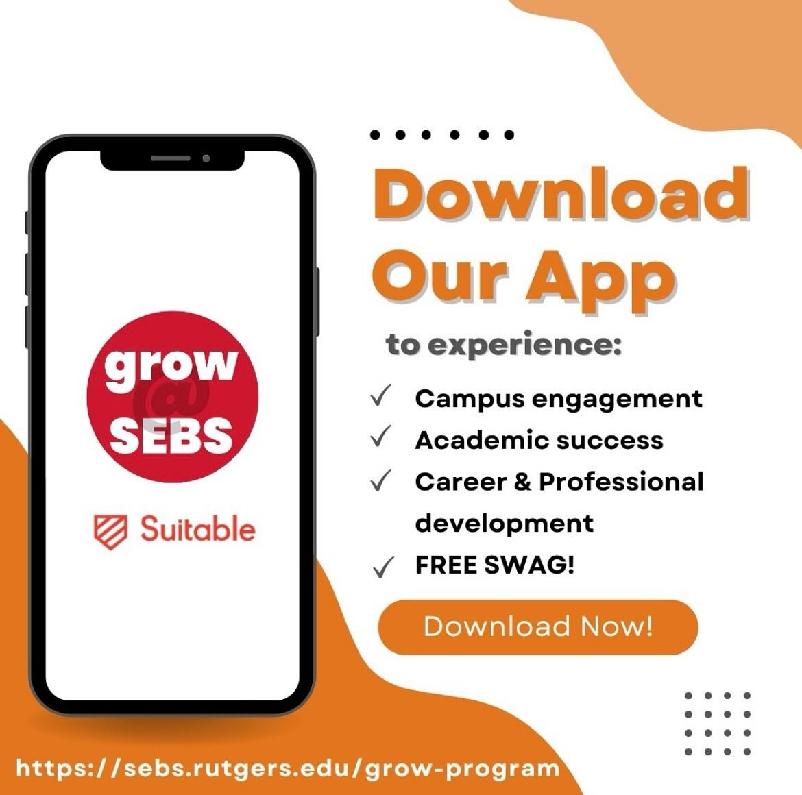 Don’t forget to download the Suitable app so you can collect Grow Points and participate in the Grow@SEBS program! 🤳

#rutgers #rutgerssebs #rutgersnb #suitable #sebsforgrowth