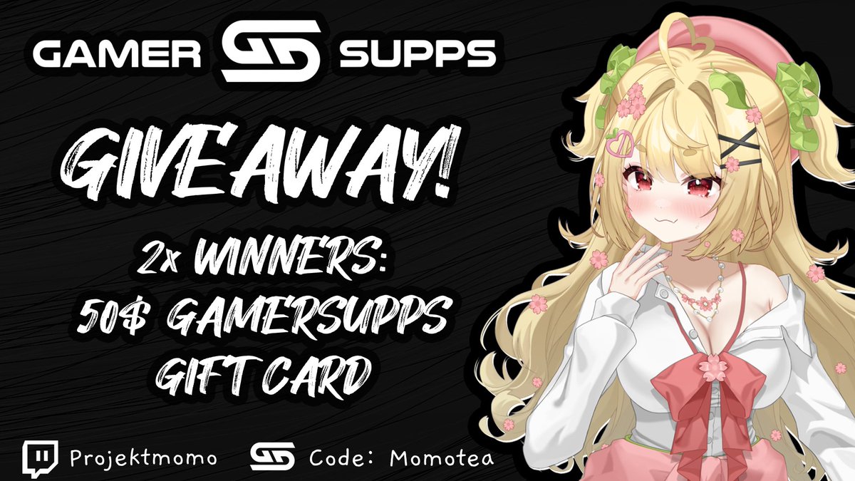 Momo ๐๐ธ๐ silly vtuber (@projektmomo) on Twitter photo GSUPPS X PROJEKTMOMO GIVEAWAY ๐๐
Do you want a free $50 gamersupps code? LOOKIE NOW NOW NOW!!
rules:
- follow <a href="/GamerSupps/">Gamer Suppsยฎ</a> and <a href="/ProjektMomo/">Momo ๐๐ธ</a> ๐๐ธ
- rt this post๐
- comment your favorite waifu. ๐๐ฅ
winners will be chosen in 72 hours!!
good luck nerds!!! ๐ซก GSUPPS X PROJEKTMOMO GIVEAWAY ๐๐
Do you want a free $50 gamersupps code? LOOKIE NOW NOW NOW!!
rules:
- follow <a href="/GamerSupps/">Gamer Suppsยฎ</a> and <a href="/ProjektMomo/">Momo ๐๐ธ</a> ๐๐ธ
- rt this post๐
- comment your favorite waifu. ๐๐ฅ
winners will be chosen in 72 hours!!
good luck nerds!!! ๐ซก