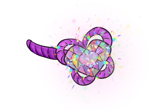 You know, the necklace around my neck is in shape of a heart and sometimes it sparkles in rainbow colors. This is my heart. My real heart. I wear it outside not inside.
It was once a memory shard. It contains a lot of memories and emotions.