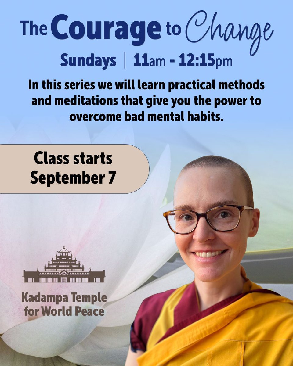We could all use a bit more courage. The first 3 Sundays in September Gen Demo will explain  practical methods and meditations that give you the power to overcome bad mental habits. Everyone welcome. #Sunday meditation #IKRC #meditate